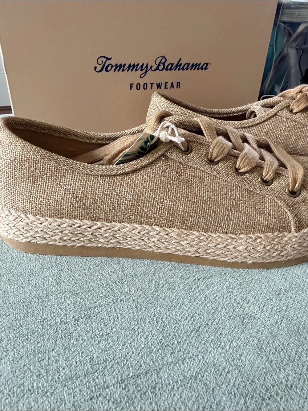 Tommy Bahama Galana Tan Gold Shimmer Espadrille Sneakers 9.5